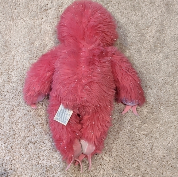 BUILD A BEAR Sloth Pink Sparkle Glitter Fuzzy Plush with Velcro Feet/Hands  18" - Picture 5 of 5